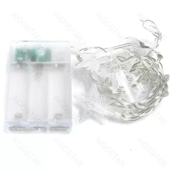 Lampki choinkowe 10 LED wisząca gwiazda 3 baterie AA -Ciepła biel,